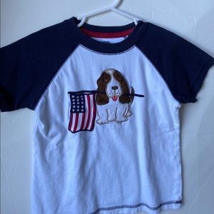 2 for $9 kids Gymboree Short Sleeve American Flag Dog Shirt 3T